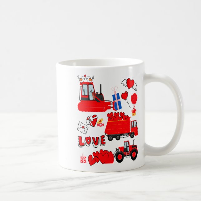 Kids Construction Vehicle Valentine Crane Truck Cu Kaffemugg (Höger)