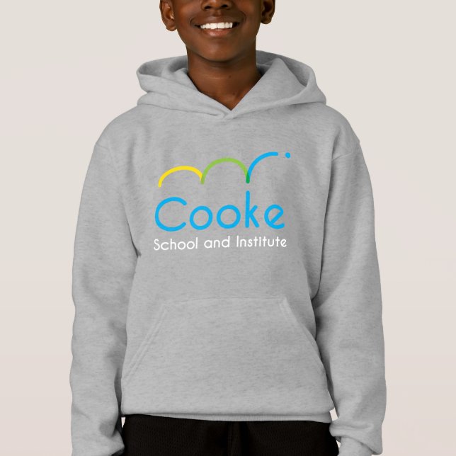 KIDS Cooke Logotyp Ull Hoodie, flottan T-shirt (Framsida)