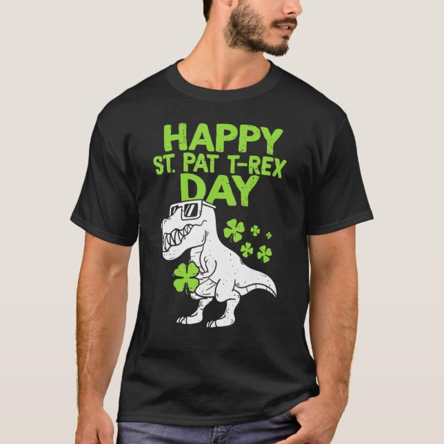 Kids Cool Happy St. Pat-trex Day St. Patricks Day  T Shirt (Framsida)