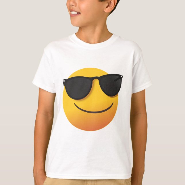 Kids Cool Smiley T-Shirt Fun Emoji Graphic Design (Framsida)