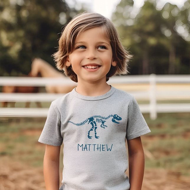 Kids Coola Dinosaur Gräver Skeleton Boys T Shirt (Skapare uppladdad)