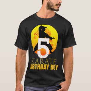 Kids Coola Karate Birthday Boy 5 Yr Old Party Outf T Shirt