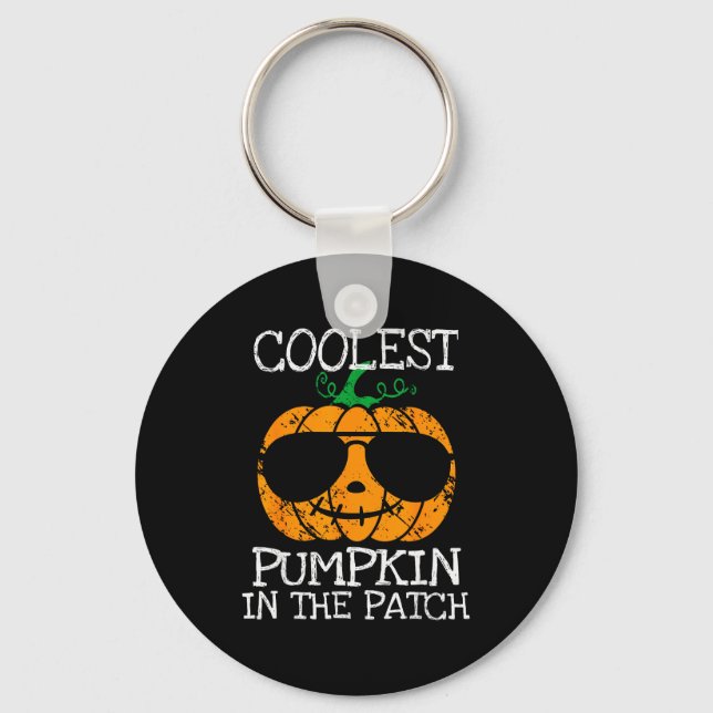 Kids Coolest Pumpkin In The Patch Halloween Boys G Nyckelring (Framsida)