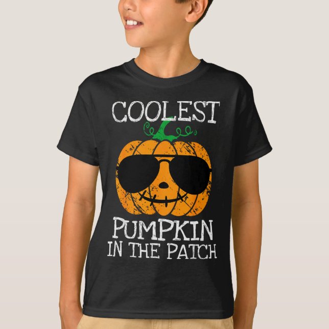 Kids Coolest Pumpkin In The Patch Halloween Boys G T Shirt (Framsida)