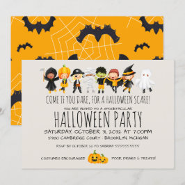 Kids Costume Party Friendly Halloween Firande Inbjudningar
