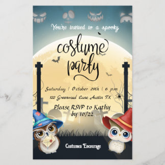 Kids Costume party Halloween-inbjudan Flygblad