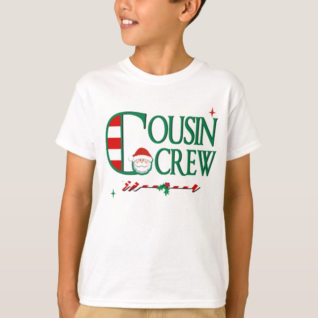 Kids Cousin Crew - julskepp Santa Shirt T Shirt (Framsida)