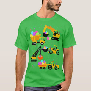 Kids Crane Lastbil Construction Funny Påsk Day Tod T Shirt