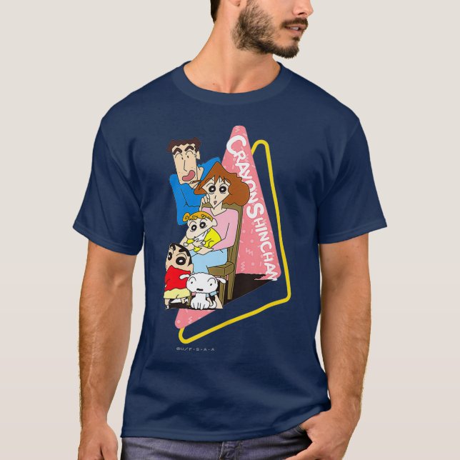 Kids Crayon Shinchan alla medlemmar i Nohara T Shirt (Framsida)