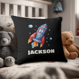 Kids Cushion Personlig för Space Rocket Kudde