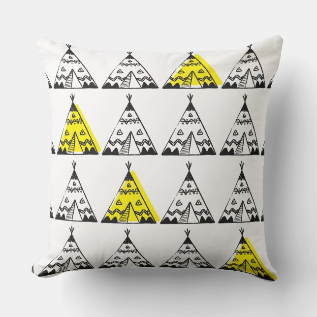 Kids Cushions - Gult Teepee Kudde (Framsida)