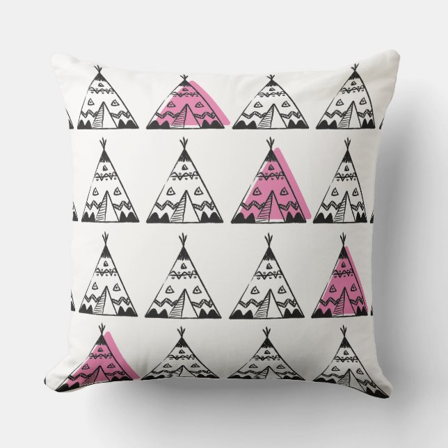 Kids Cushions - Rosa Teepee Kudde (Framsida)
