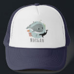 Kids Cute Blue Ocean Whale och Sea Fish Keps<br><div class="desc">Den här söta och moderna barnens truckerkeps har en blå val,  fisk,  orca och sjögräs och plats för ditt barns namn. Perfektens gåva till vilket hav som helst älskare!</div>