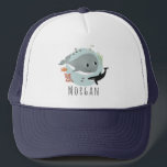 Kids Cute Blue Ocean Whale och Sea Fish Keps<br><div class="desc">Den här söta och moderna barnens truckerkeps har en blå val,  fisk,  orca och sjögräs och plats för ditt barns namn. Perfektens gåva till vilket hav som helst älskare!</div>
