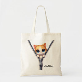Kids Cute Cat Zipper Tygkasse