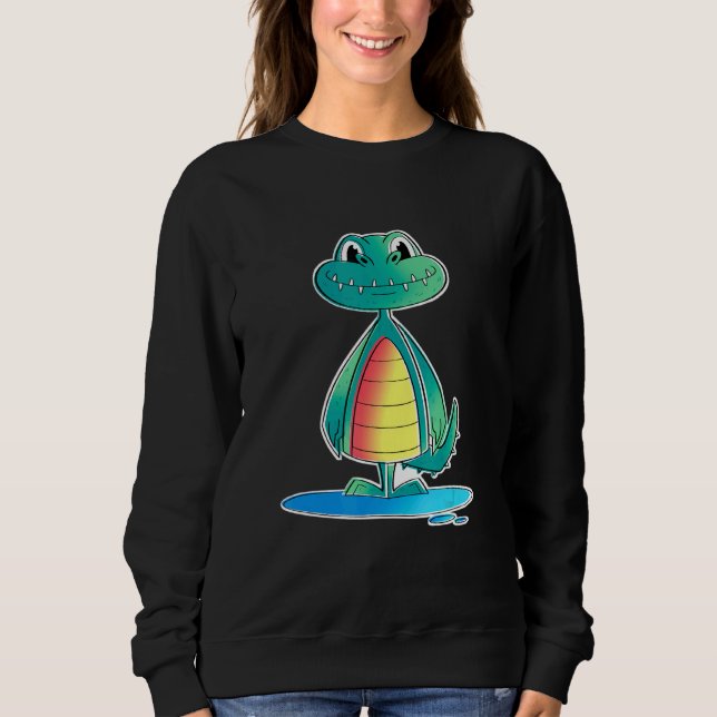 Kids Cute Crokodile T Shirt (Framsida)