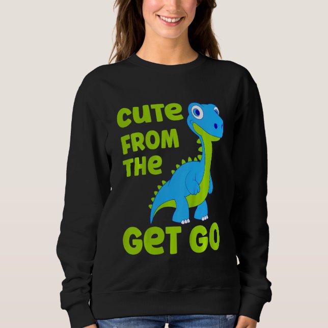 Kids Cute Dinosaur Cute From The Get Go Little Boy T Shirt (Framsida)