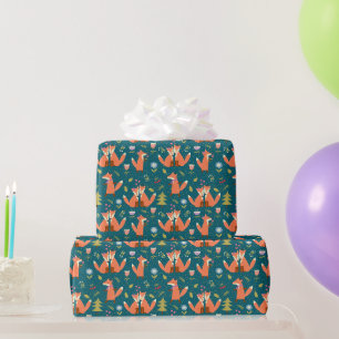 Kids Cute Forest Foxes i Kärlek Presentpapper