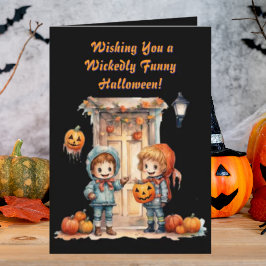 Kids Cute Funny, modern fotohalloween-kort Kort