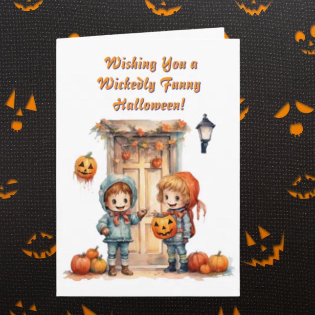 Kids Cute Funny, modern fotohalloween-kort Kort (Skapare uppladdad)