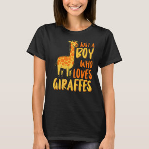 Kids Cute Giraffe är bara en pojke som Kärlek Gira T Shirt