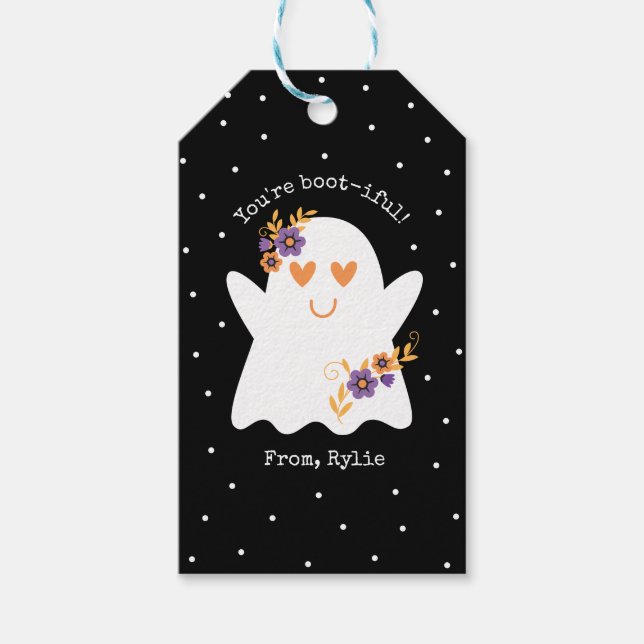 Kids Cute halloween Ghost Presentetikett (Framsidan)