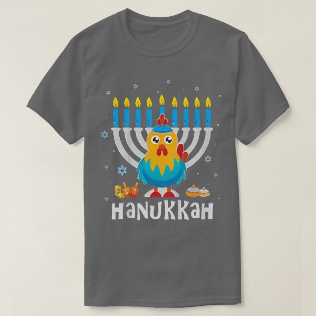 Kids Cute Jewish Chicken Hanukkah Pajamas for Boys T Shirt (Design framsida)