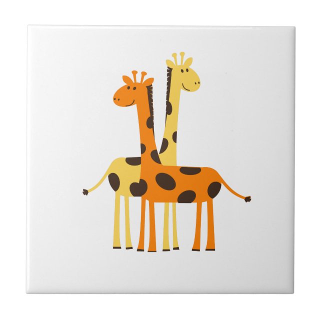 Kids Cute Jungle Giraffe Kakelplatta (Framsidan)