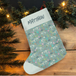 Kids Cute Jurassic Dinosaur Fossil Boys Stor Julstrumpa