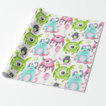 Kids Cute Monster Birthday Presentpapper<br><div class="desc">Det här monstertemat som är pappert är sött och roligt och idealiskt för att slå ihop några små monster som dyker upp.</div>