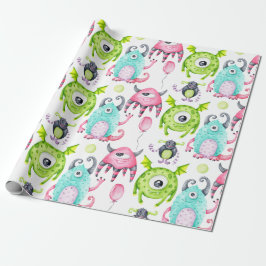 Kids Cute Monster Birthday Presentpapper