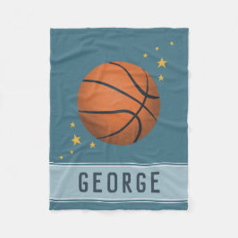 Kids Cute Navy Blue Basketball Sports Boys Fleecefilt