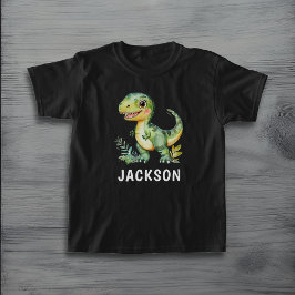 Kids Cute Personlig Dinosaur T Shirt