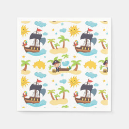 Kids Cute Pirat Frakt Mönster Party Pappersservett