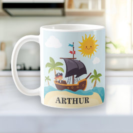 Kids Cute Pirat Frakt Personlig mugg
