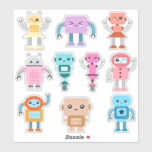 Kids Cute Robots Klistermärken
