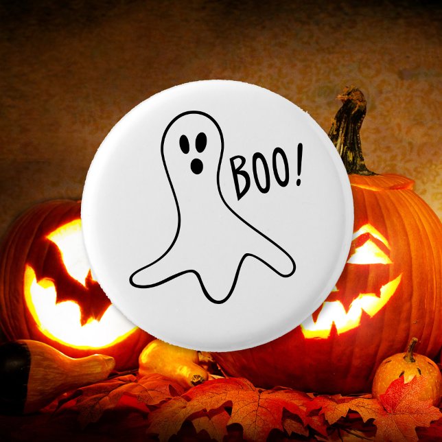 Kids Cute Scary Halloween Boo Ghost White Round Knapp (Kids Cute Scary Halloween Boo Ghost White Round Button)