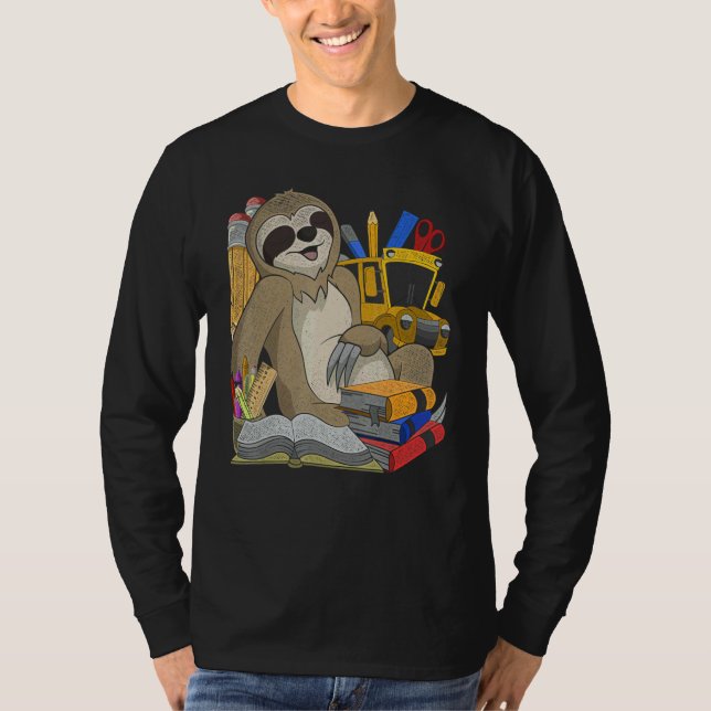 Kids Cute School Student Zoo Animal  Wildlife Slot T Shirt (Framsida)