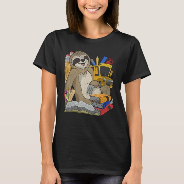Kids Cute School Student Zoo Animal  Wildlife Slot T Shirt (Framsida)