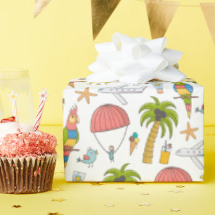 Kids Cute Tropical Vacation Äventyr Presentpapper
