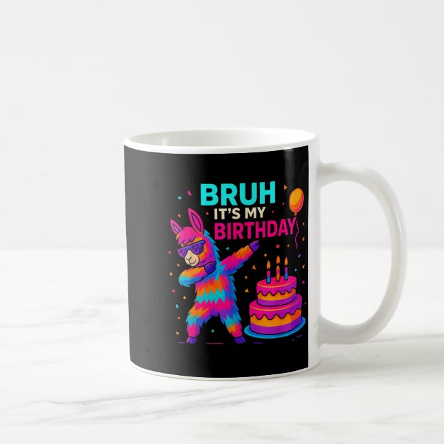 Kids Dabbing Llama Birthday Funny Bday Party Tee  Kaffemugg (Höger)