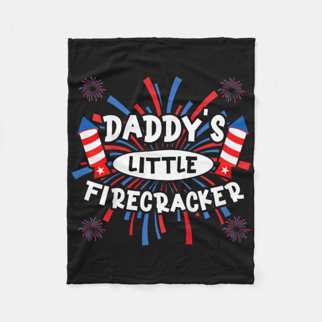 Kids Daddys Little Firecracker Independence day Fi Fleecefilt (Framsidan)