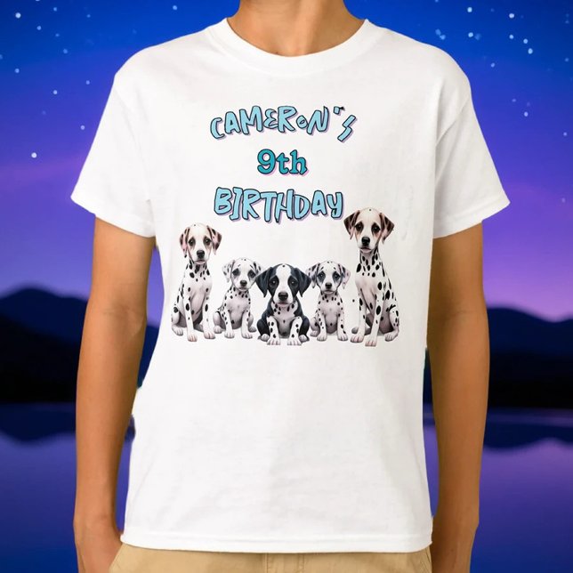 Kids' Dalmatien Birthday Puppy Party T Shirt (Skapare uppladdad)