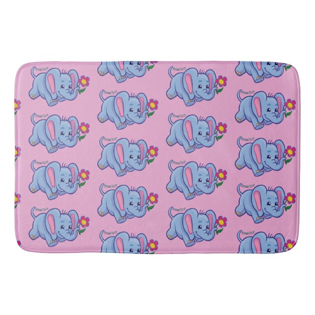 Kids Dancing Elephant Daisy Bath Mat Badrumsmatta (Framsidan)