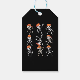 Kids Dancing Skeleton Halloween Presentetikett