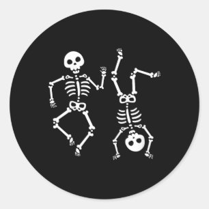 Kids Dancing Skeletons Halloween Shirt for Boy Gir Runt Klistermärke