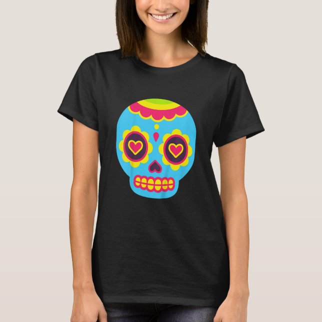 Kids Dia De Los Muertos Costume Baby Sugar Skull C T Shirt (Framsida)
