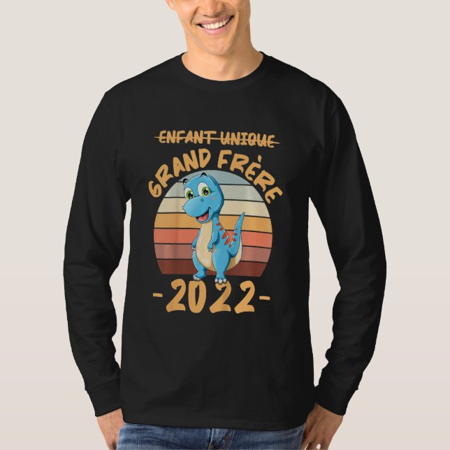 Kids Dino Boys Je Vais être une Grand Brother Dino T Shirt (Framsida)