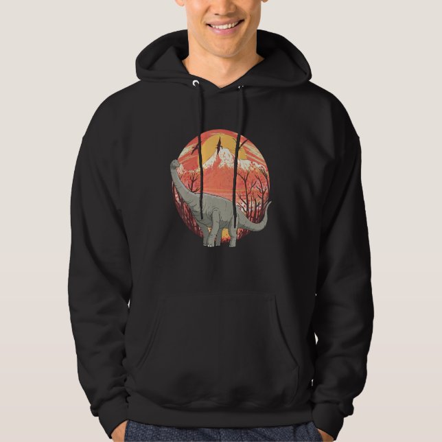 Kids Dino Dinosaur Brachiosaurus Hoodie (Framsida)
