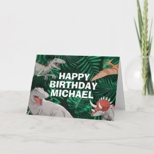 Kids Dino Jurassic Trex Boy Dinosaur Birthday Kort